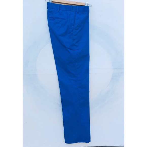 Men’s Red Saks Fifth Avenue Blue Trim Fit Pants - Picture 8 of 9
